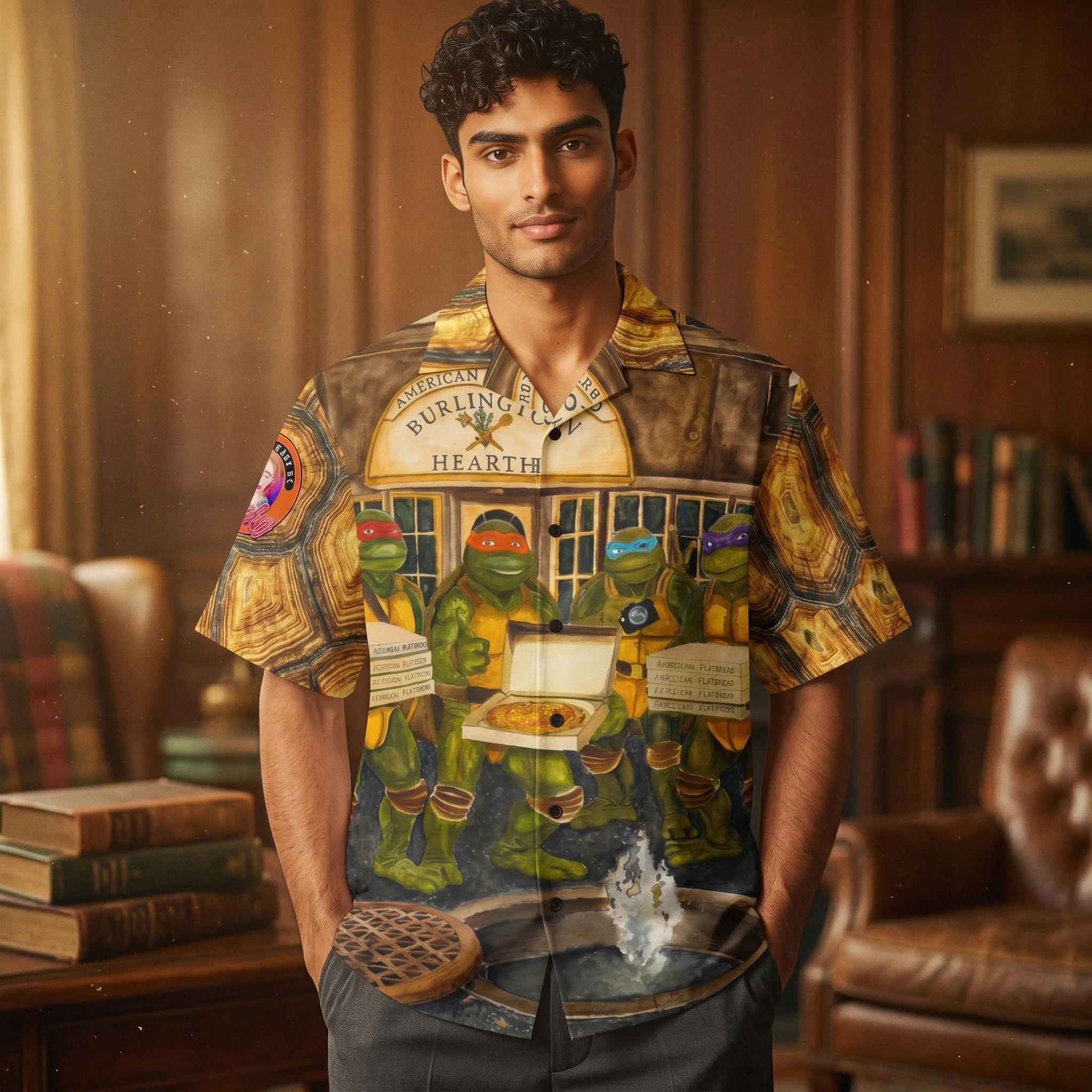 TMNT American Flatbread Hawaiian Shirt | Watercolors by Joshy